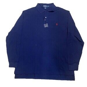 NWT Polo Ralph Lauren Mens Navy Pullover Sweatshirt M Preppy Vintage Collared